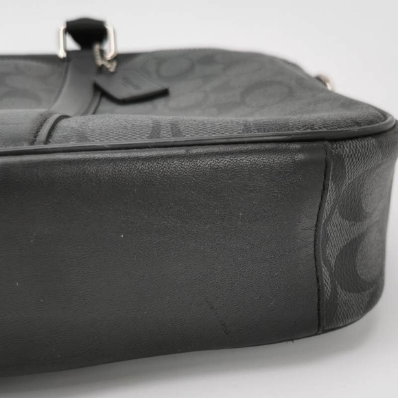Coach signature laptop bag，Coach signature briefcase bag in charcoal / black - Picture 7 of 10